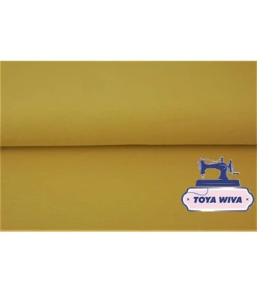 Brændt gul rundstrikket rib – karry bomuldsrib til kanter og halsrib
