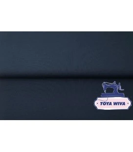 midnatsblå rundstrikket rib mørk blå bomuldsrib til kanter