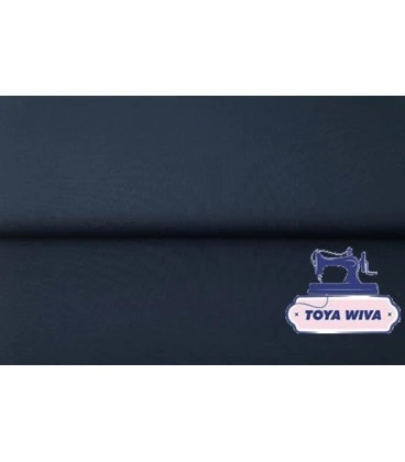 midnatsblå rundstrikket rib mørk blå bomuldsrib til kanter