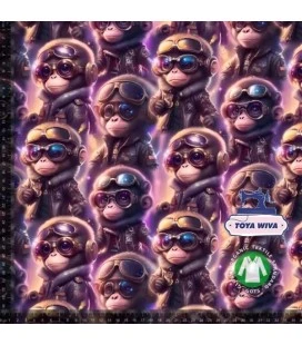 Bomuldsjersey med Pilot Aber – Eventyrligt Jungleprint
