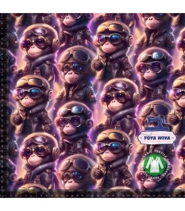 Bomuldsjersey med Pilot Aber 220 g/m² Økotex
 – Eventyrligt Jungleprint