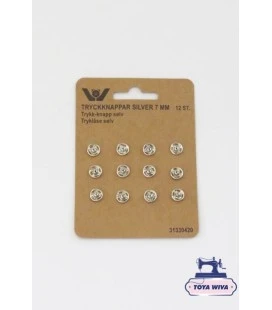 Tryklåse sølv 7 mm – 12 stk
