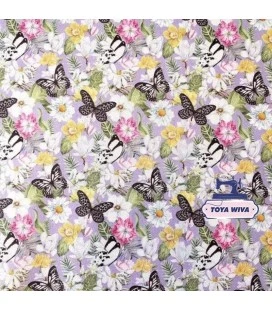 Canvas – Sommerfugle og blomster i pastelfarver