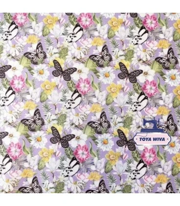 Canvas – Sommerfugle og blomster i pastelfarver