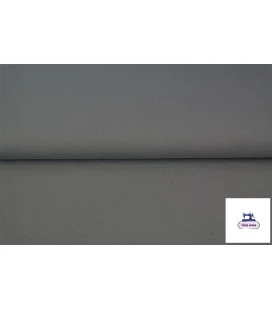 Stålgrå rundstrikket rib – mørk grå bomuldsrib til kanter
