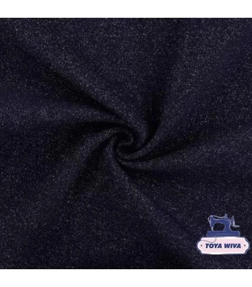 sort rib med sølv lurex glimmer rib til kanter