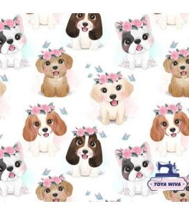 SØDE HUNDE PÅ LYS BAGGRUND