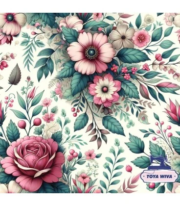 PETROL BLOMSTRET BOMULDSJERSEY