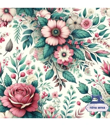 romantiske blomster - blomstret stof til tøj