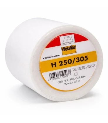Vlieseline H 250/ H 305 - Strygeindlæg 90cm - Hvid - Pr. meter