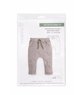 Minikrea 116 Baby Buks med Lomme - Symønster 0-2 år (50-92 cm)