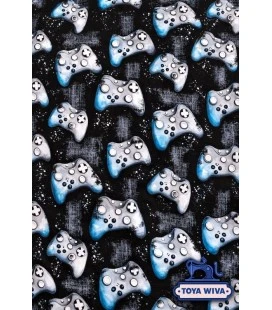 Digitalprintet bomuldsjersey med gaming controllere