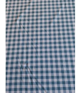 Bomuldsjersey søgrøn og hvid tern