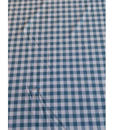 Bomuldsjersey søgrøn og hvid tern