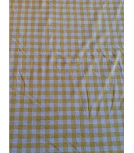 Bomuldsjersey gul og hvid tern