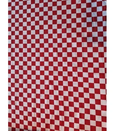 Bomuldsjersey røde og hvide tern