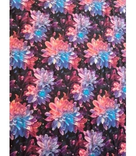 Bomuldsjersey med multifarvede blomster