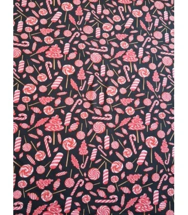 Bomuldsjersey med slik og bolsjer