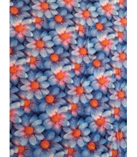 Bomuldsjersey blå blomster