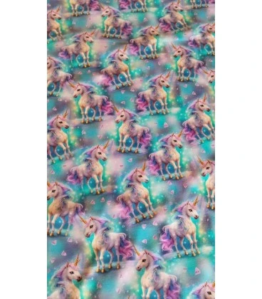 Bomuldsjersey med pastel enhjørninger
