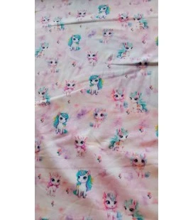 Bomuldsjersey med små pastel enhjørninger