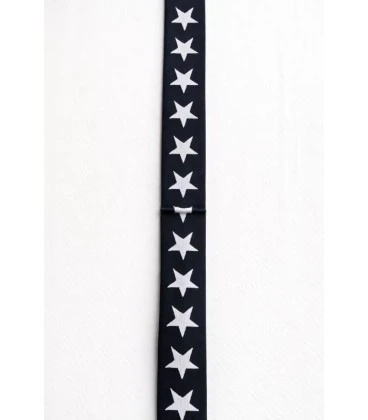 navy undertoejselastik med hvide stjerner 40mm elastik