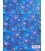 Bomuldsjersey – Blå valmuer med gyldne detaljer