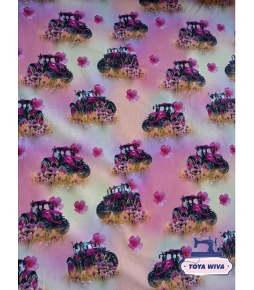 Pink traktorer med blomster