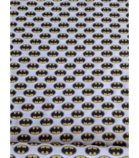Licensstof med Batman-logo – lys bund