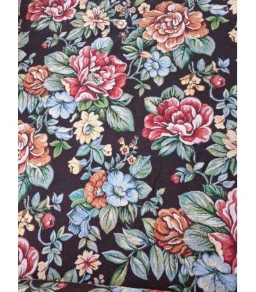 Gobelin med store blomster – mørk bund