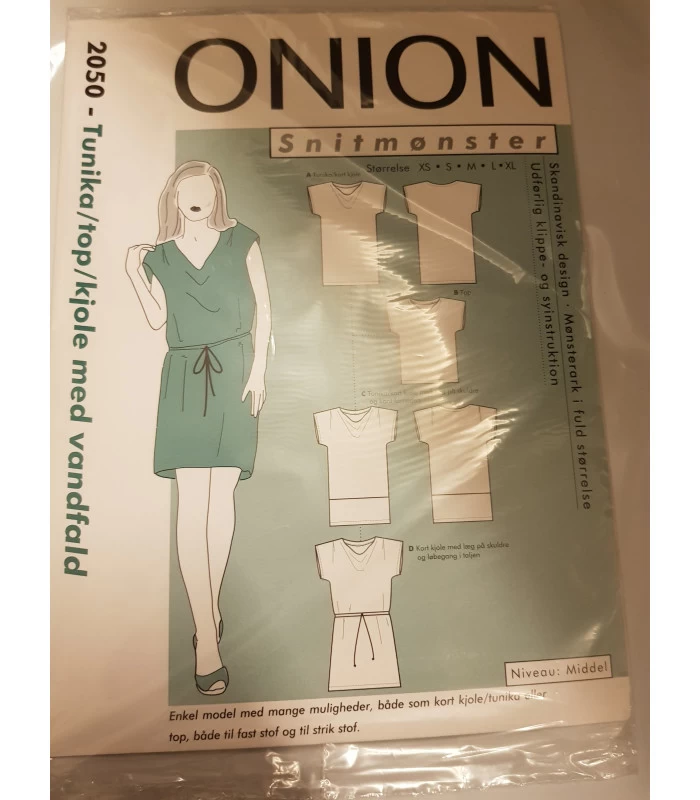detaljer charter blad ONION 2050 mønster tunika top kjole vandfald
