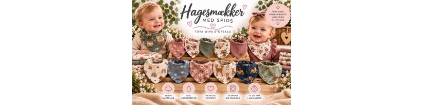 Hjemmesyet hagesmæk med spids i digitalprint