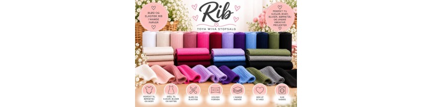 Rundstrikket rib – ensfarvet og med glimmer
