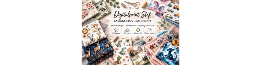 Digitalprint stof – Kvalitets bomuldsjersey med unikke prints