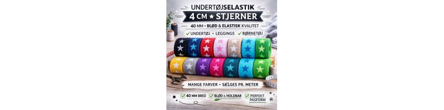 Undertøjselastik 4 cm – Stjerner