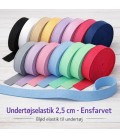 Ensfarvet undertøjselastik 25 mm – blød elastik til undertøj